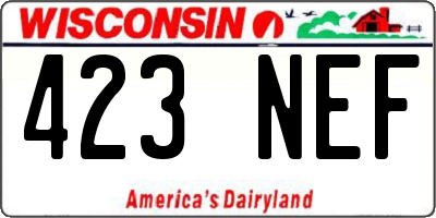 WI license plate 423NEF