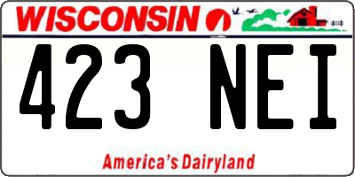 WI license plate 423NEI