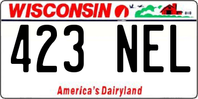 WI license plate 423NEL