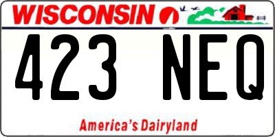 WI license plate 423NEQ