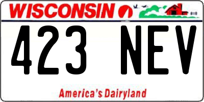 WI license plate 423NEV