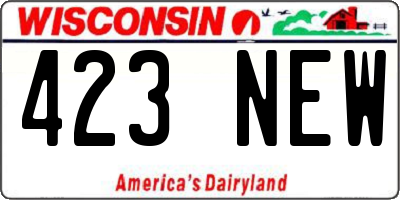 WI license plate 423NEW