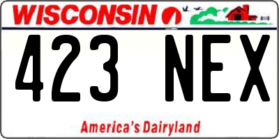 WI license plate 423NEX