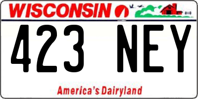 WI license plate 423NEY
