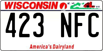 WI license plate 423NFC