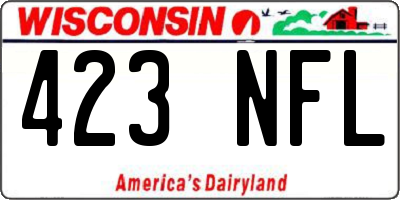 WI license plate 423NFL