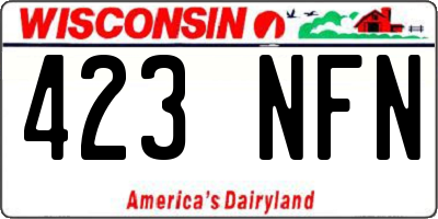 WI license plate 423NFN