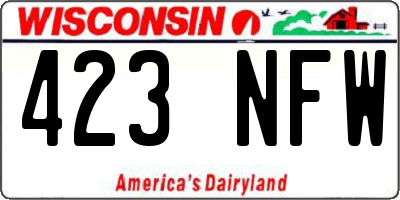 WI license plate 423NFW