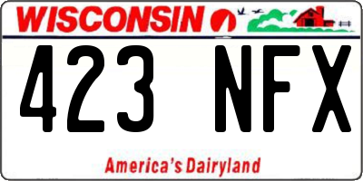 WI license plate 423NFX