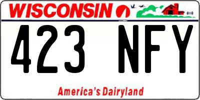 WI license plate 423NFY