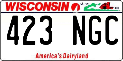 WI license plate 423NGC