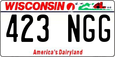 WI license plate 423NGG