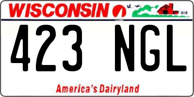WI license plate 423NGL