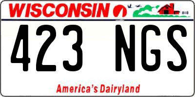 WI license plate 423NGS