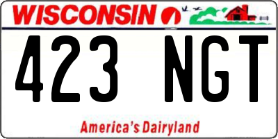 WI license plate 423NGT