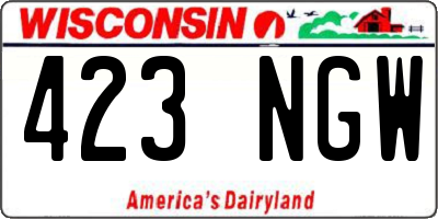 WI license plate 423NGW