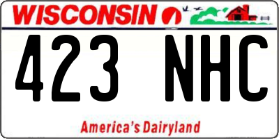 WI license plate 423NHC
