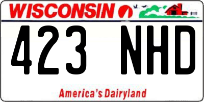 WI license plate 423NHD