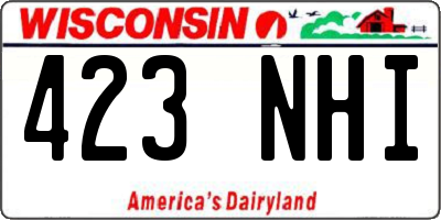 WI license plate 423NHI