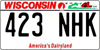 WI license plate 423NHK