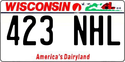 WI license plate 423NHL