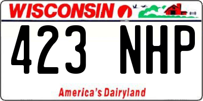 WI license plate 423NHP