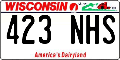 WI license plate 423NHS