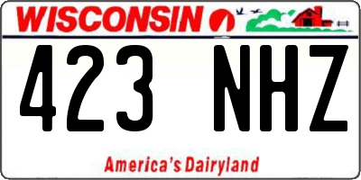 WI license plate 423NHZ