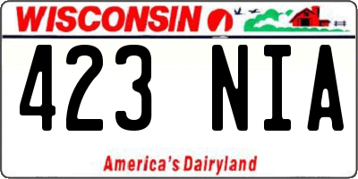 WI license plate 423NIA