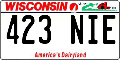 WI license plate 423NIE