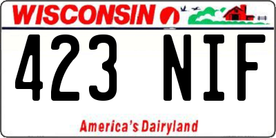 WI license plate 423NIF
