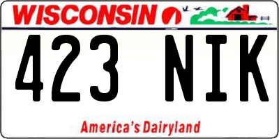 WI license plate 423NIK