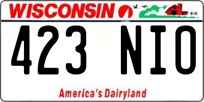 WI license plate 423NIO
