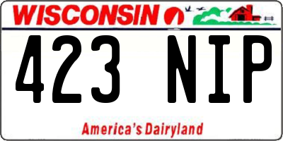 WI license plate 423NIP