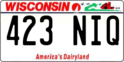 WI license plate 423NIQ