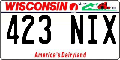 WI license plate 423NIX