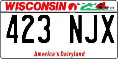 WI license plate 423NJX