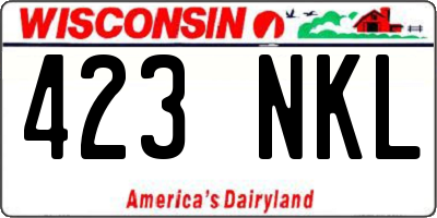 WI license plate 423NKL