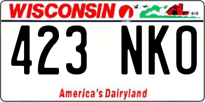 WI license plate 423NKO