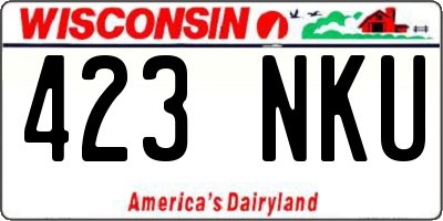 WI license plate 423NKU