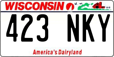 WI license plate 423NKY