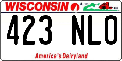 WI license plate 423NLO