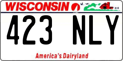 WI license plate 423NLY