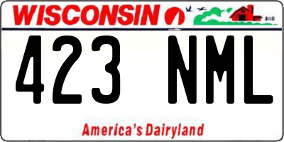 WI license plate 423NML