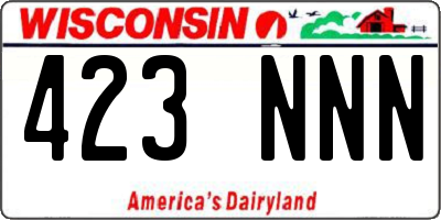WI license plate 423NNN
