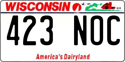 WI license plate 423NOC