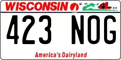 WI license plate 423NOG