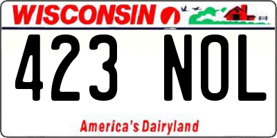 WI license plate 423NOL