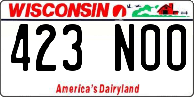 WI license plate 423NOO