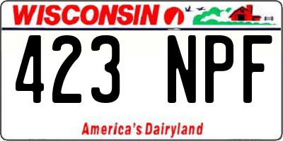 WI license plate 423NPF